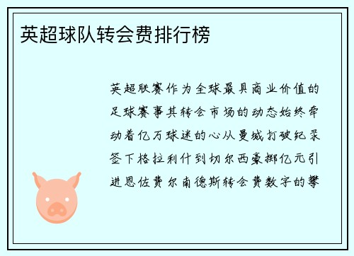 英超球队转会费排行榜